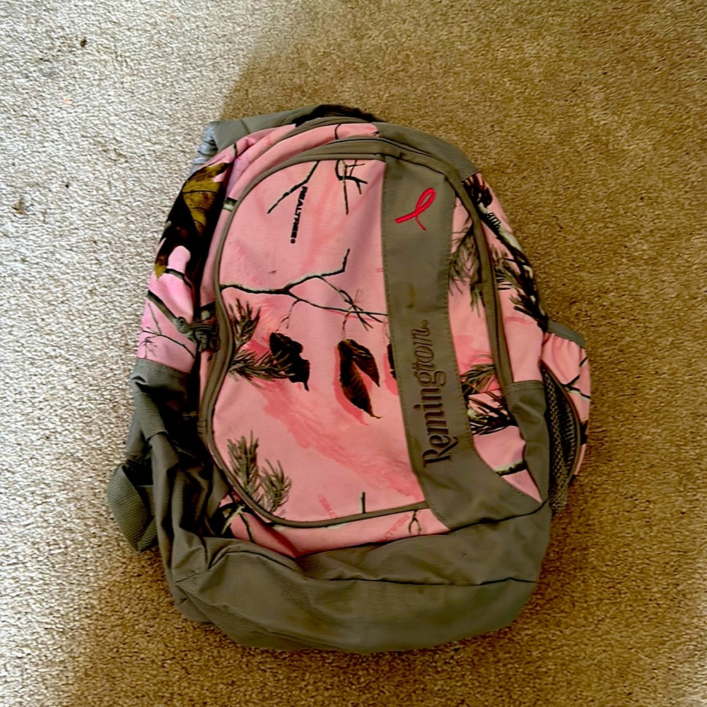 Pink camo backpack